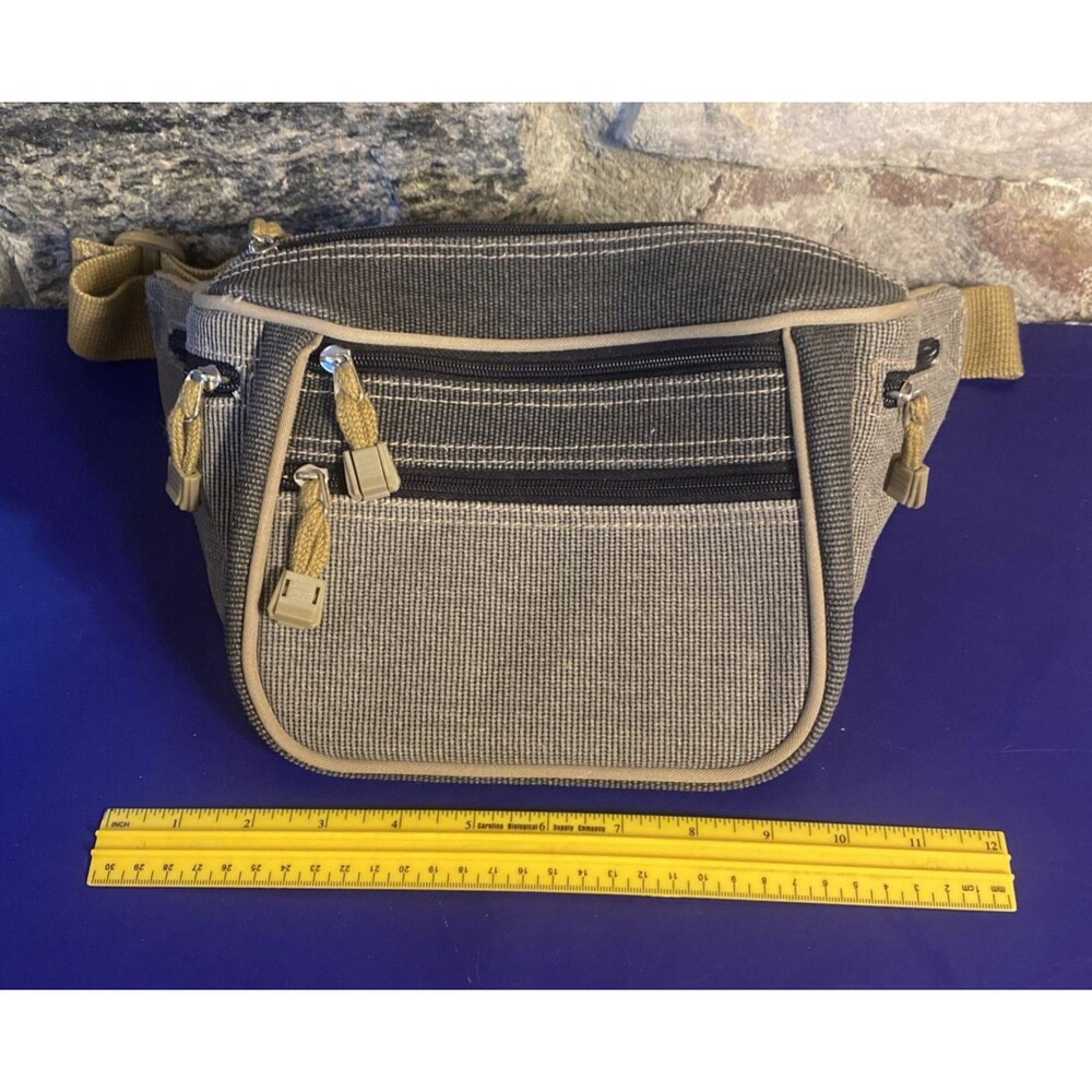 Men's or Women's Canvas 6 Pocket Waist Pouch Fanny Pack - New